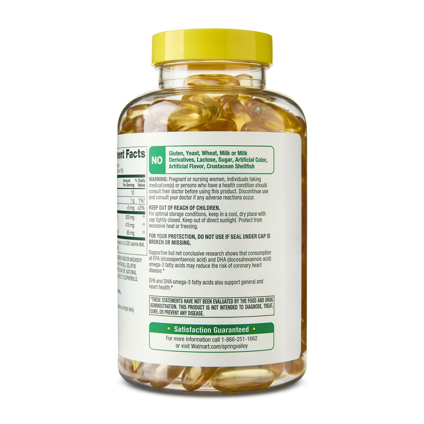 Generic Omega-3 Fish Oil 500 mg Softgel, 180 Count