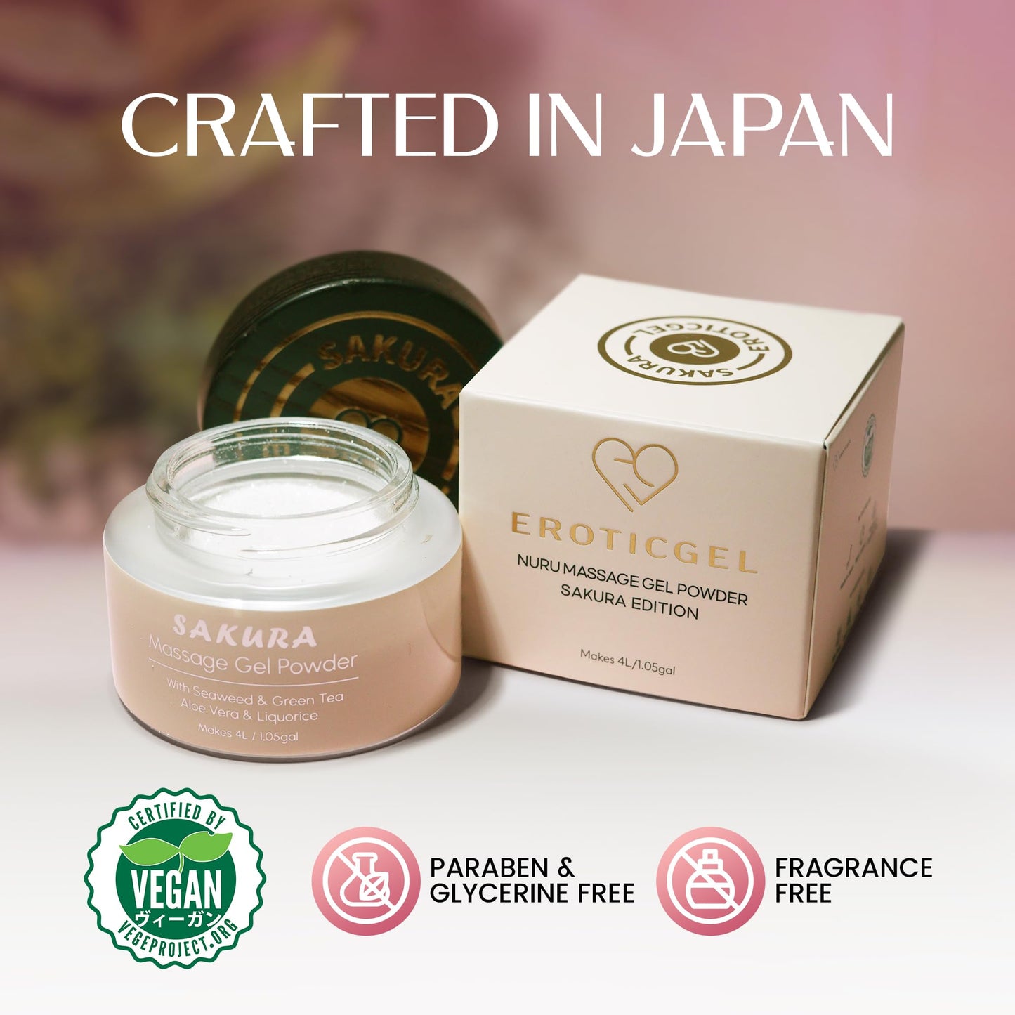 EROTICGEL Japanese Nuru Massage Gel Powder Sakura Edition, 1.41 oz Pack of 1