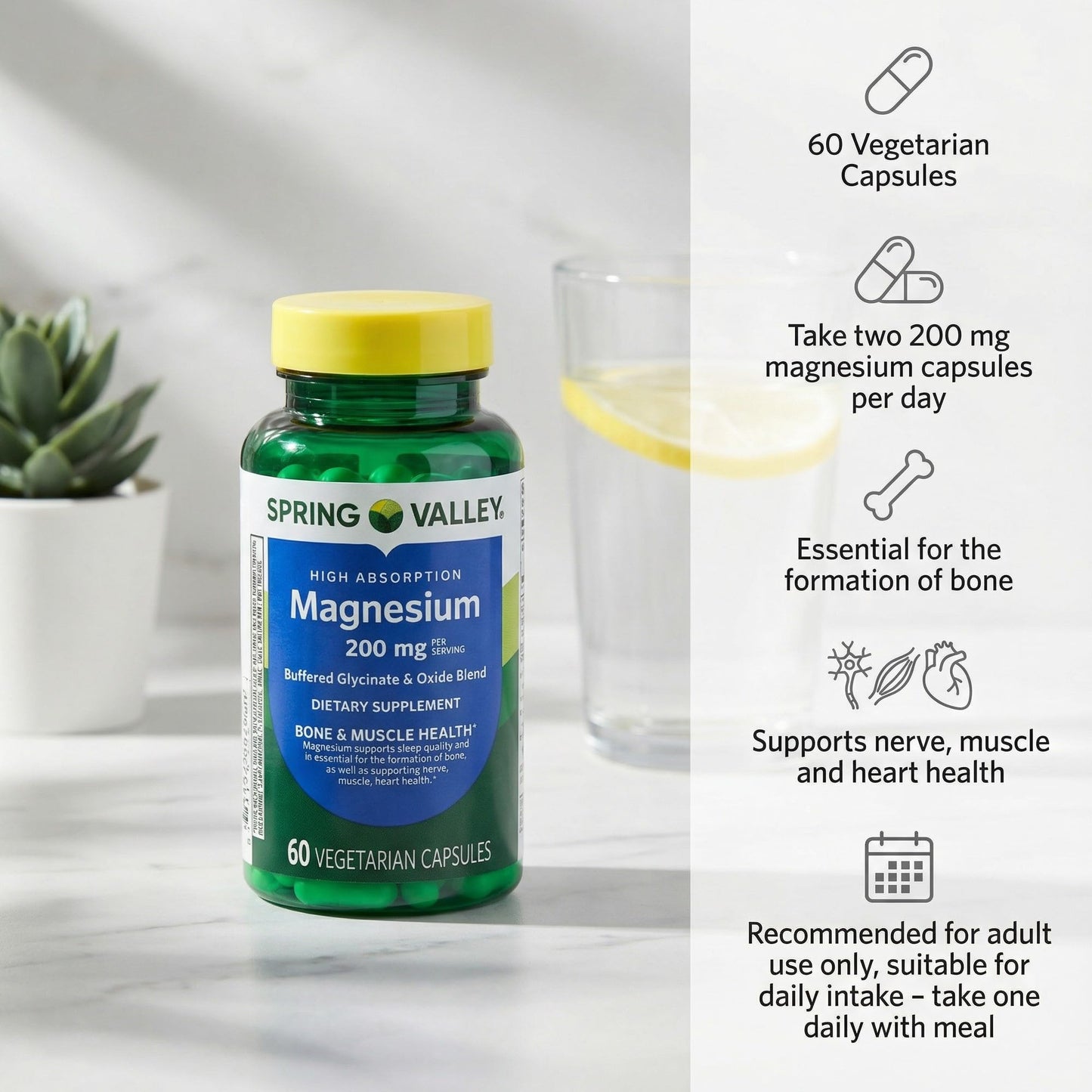 Generic Magnesium 200mg Capsules 60 Count