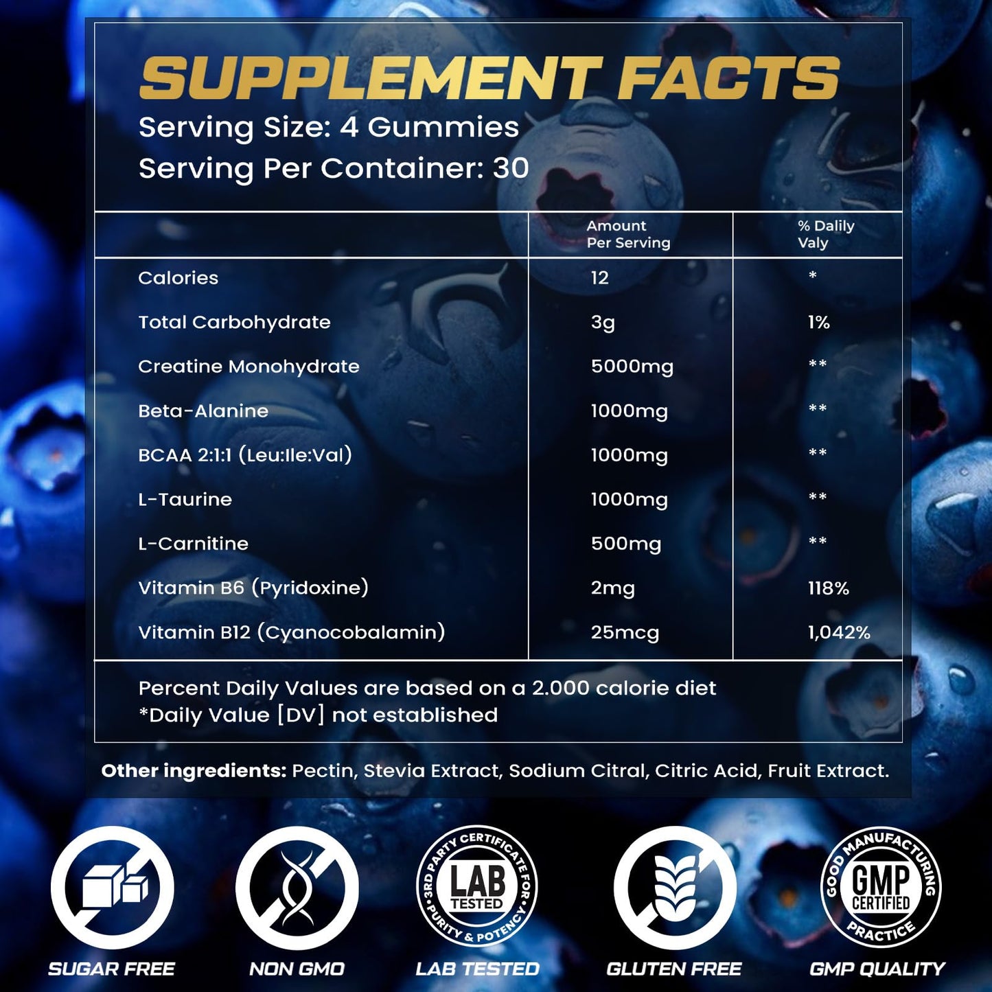 ZyterX Creatine Monohydrate Gummies 120 Count
