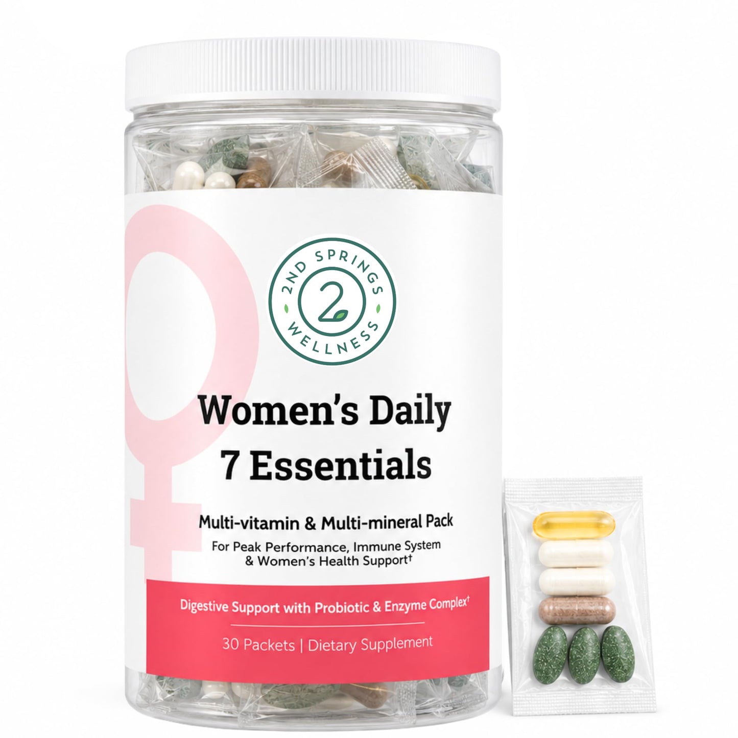 2nd Springs Daily 7 Essentials Women's Vitamin Pack Capsule 30 Count
