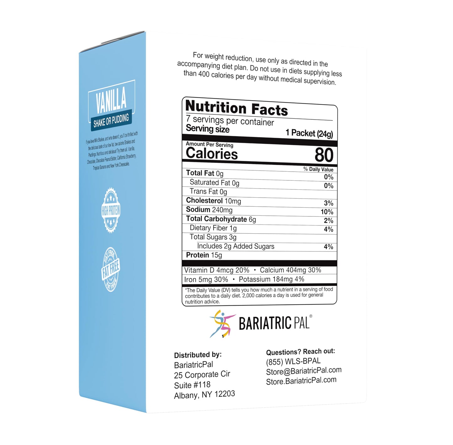 BariatricPal Protein Shake or Pudding - Vanilla Powder, 6-Pack