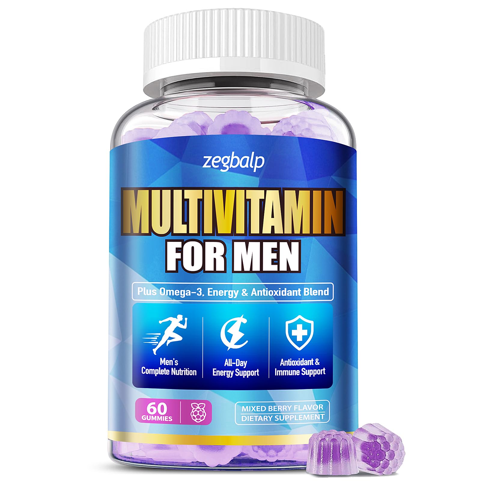 ZEGBALP Men's Multivitamin Gummies, 60 Count