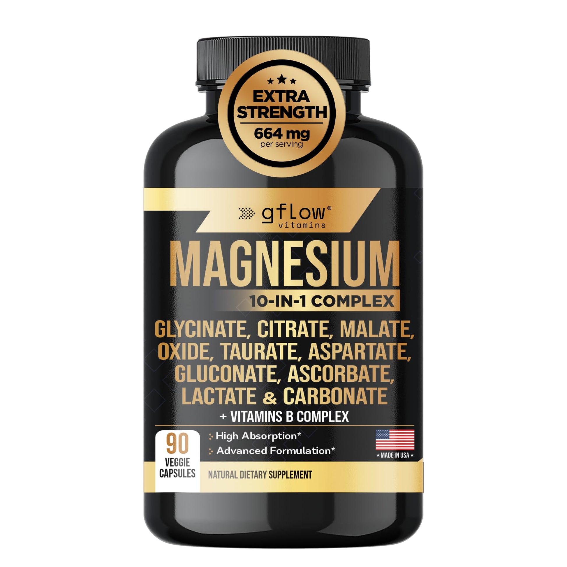 gflow vitamins Magnesium Complex Supplement Capsule 90 Count