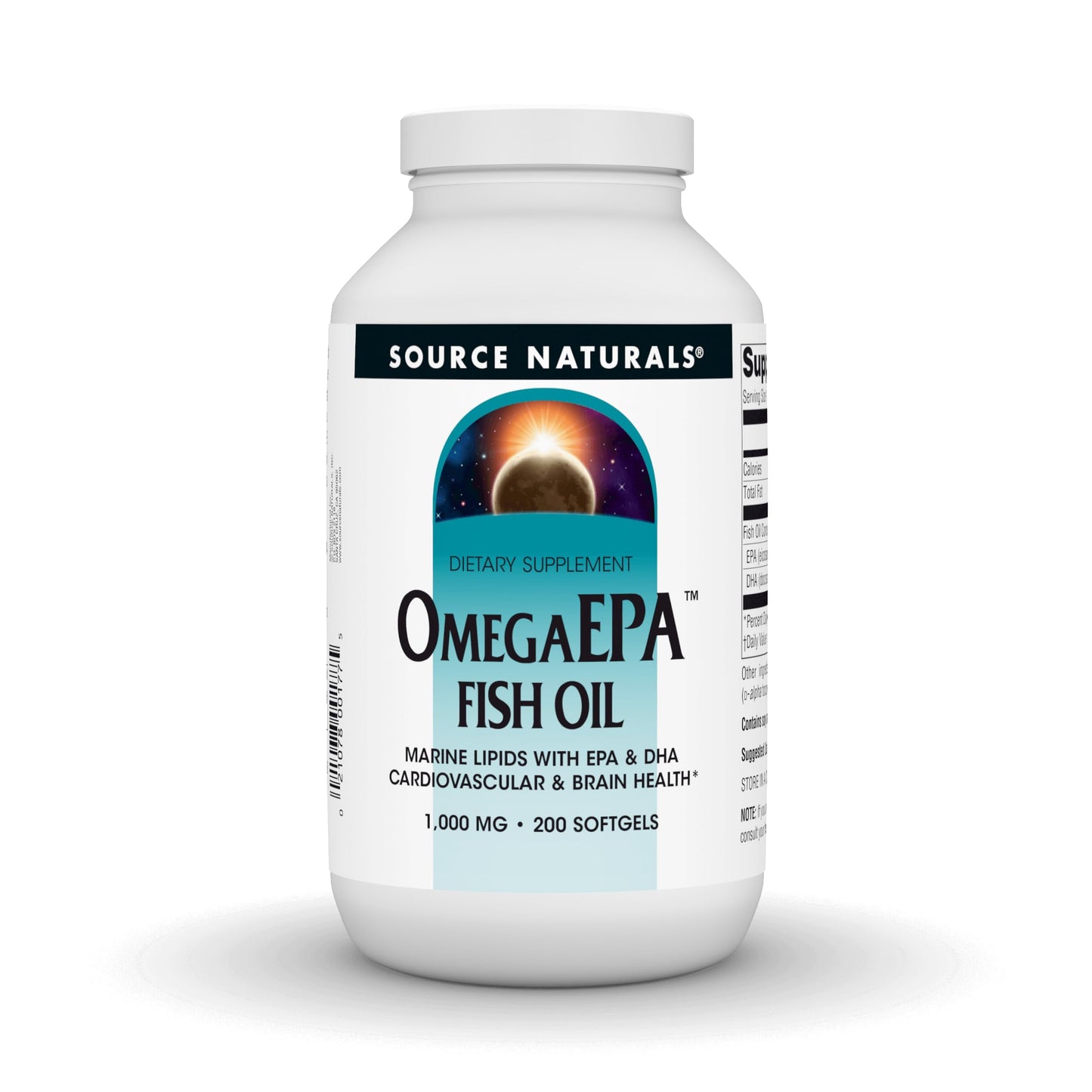Source Naturals OmegaEPA Fish Oil - Marine Lipids with EPA & DHA Supports Cardiovascular & Brain Health 200 Softgels