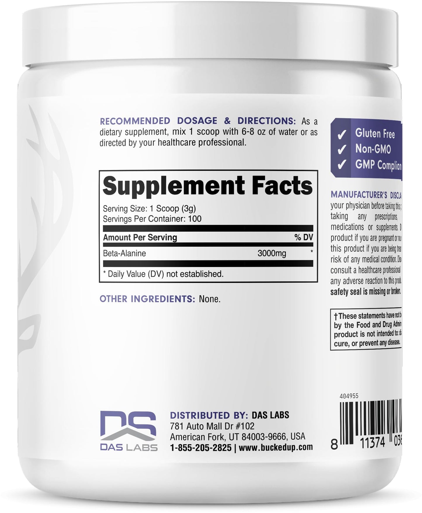 Bucked Up Beta Alanine 300mg Powder 10.6 Ounces