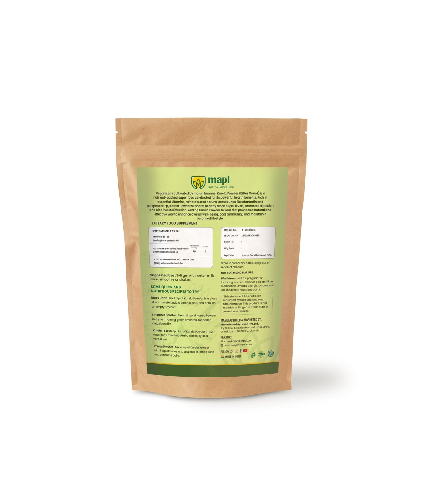 MAPL Bitter Melon Powder, 7.05 oz
