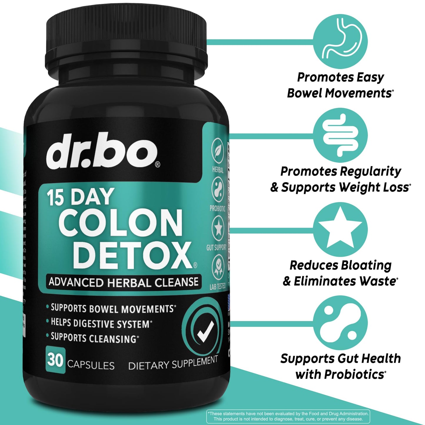 DR. BO Colon Cleanser Detox for Weight Flush Capsule 30 Count