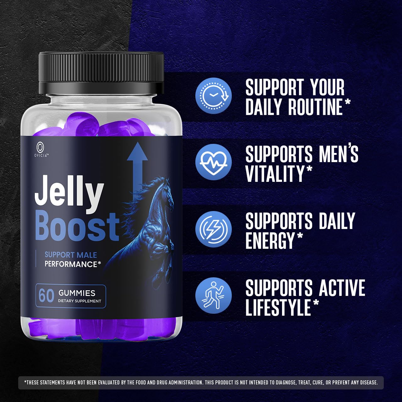 OVICIA Jelly Boost Gummies for Men - 60 Gummies