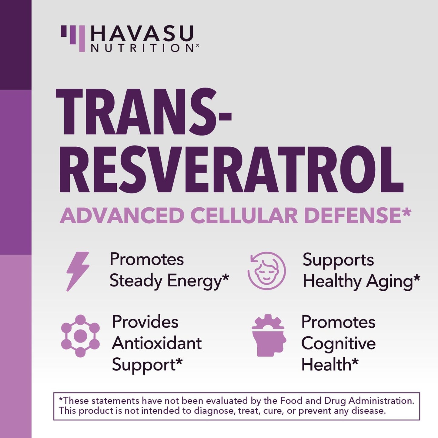 HAVASU NUTRITION Resveratrol 500mg Trans-Resveratrol Supplement from Japanese Knotweed Root, 60 Capsules