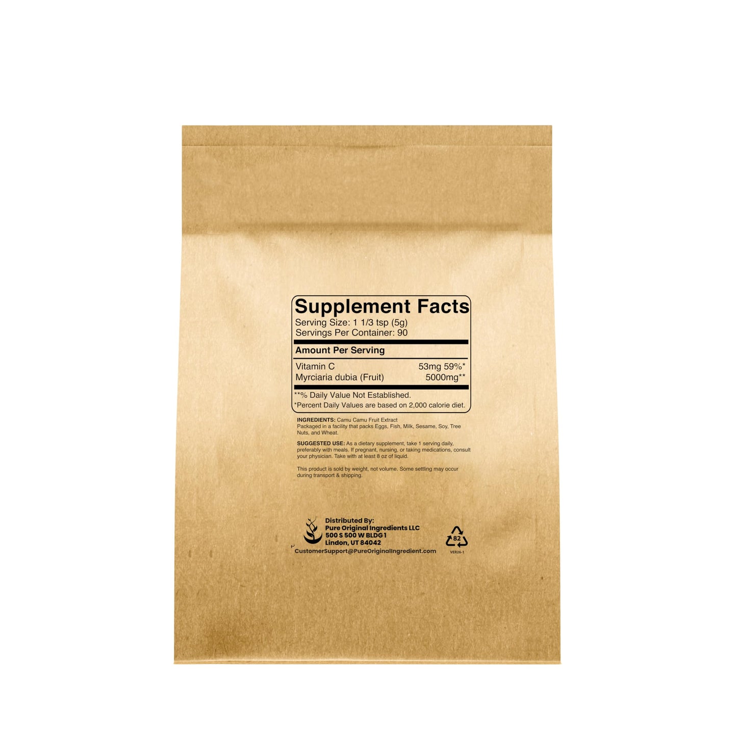 PURE ORIGINAL INGREDIENTS Camu Camu Vitamin C Powder 16 oz