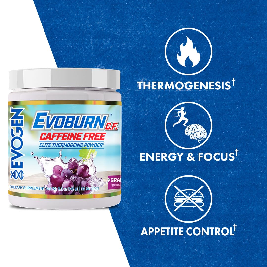 Evogen Evoburn Caffeine Free Thermogenic Fat Burner Powder 6.4 oz