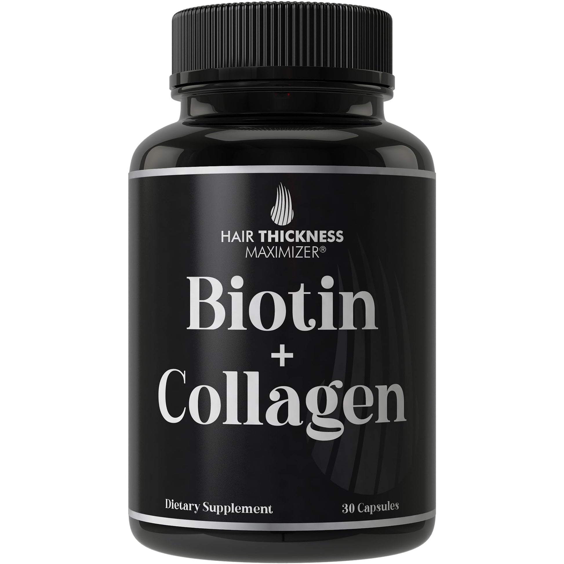 Hair Thickness Maximizer Biotin and Collagen Supplement – 10,000mcg Biotin + Bovine Collagen, Capsule, 30 Count