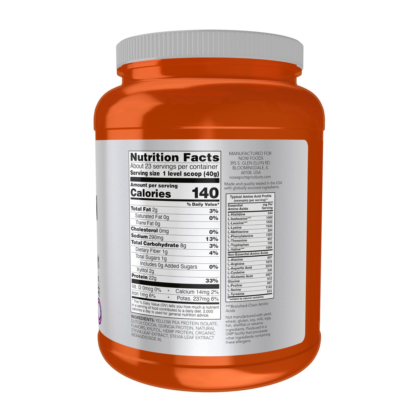 NOW Foods Plant Protein Complex Powder, Chocolate Mocha, 32 Servings