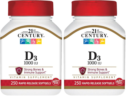 21st Century Vitamin D3 1000 IU Softgels, 500 Count