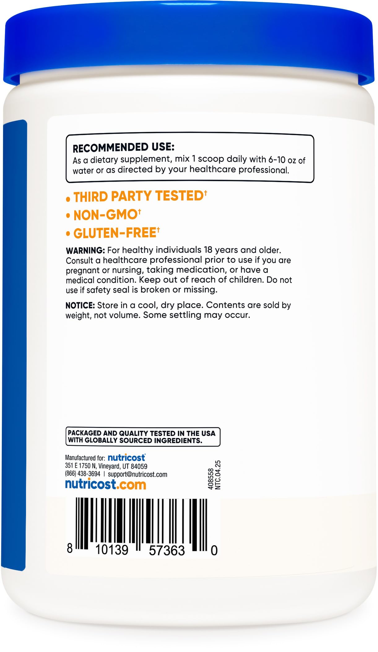 Nutricost Glucomannan Powder 17.6 oz