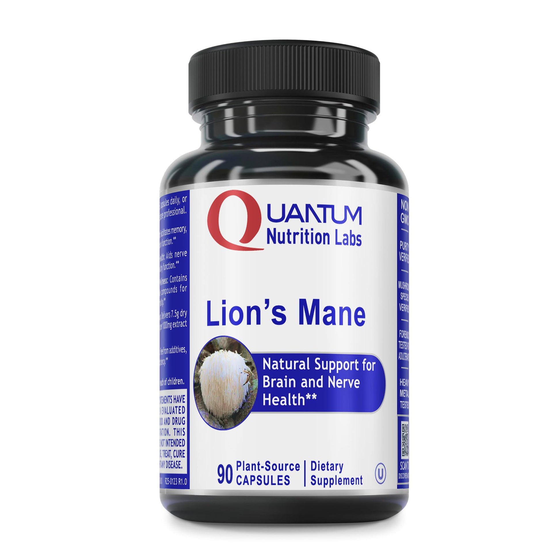 Quantum Nutrition Lion's Mane Mushroom Supplement Capsules, 90 Count