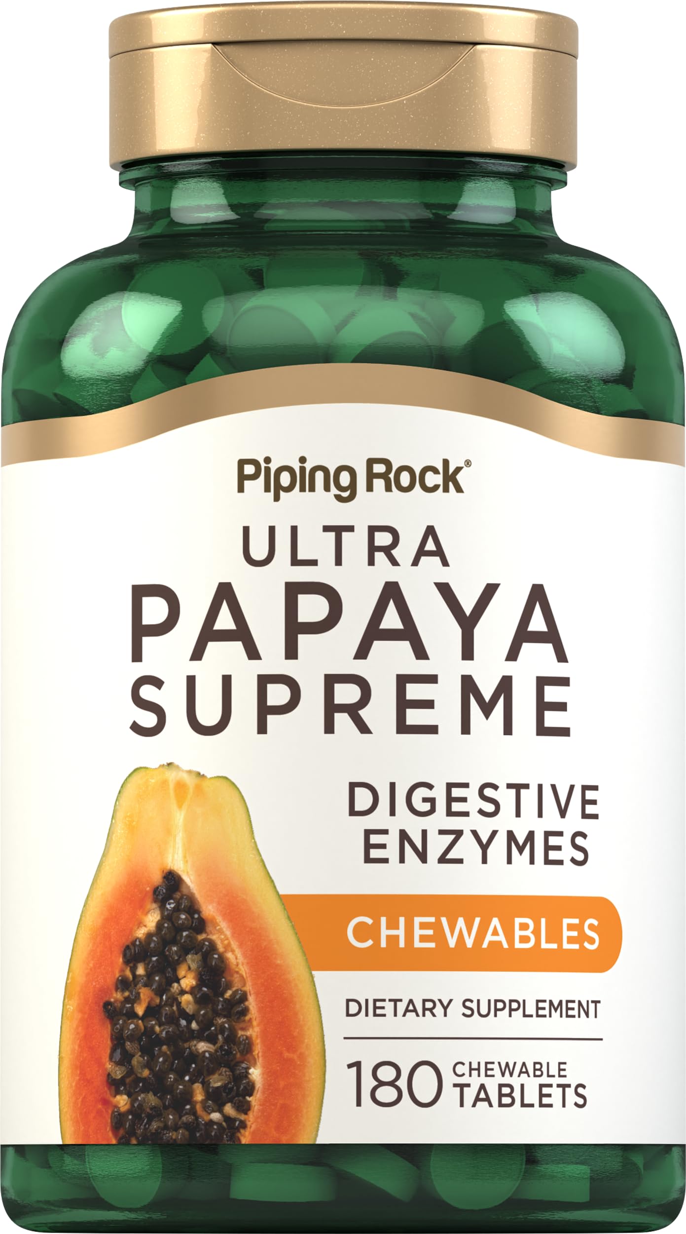 Piping Rock Papaya Digestive Enzymes Tablet 180 Count