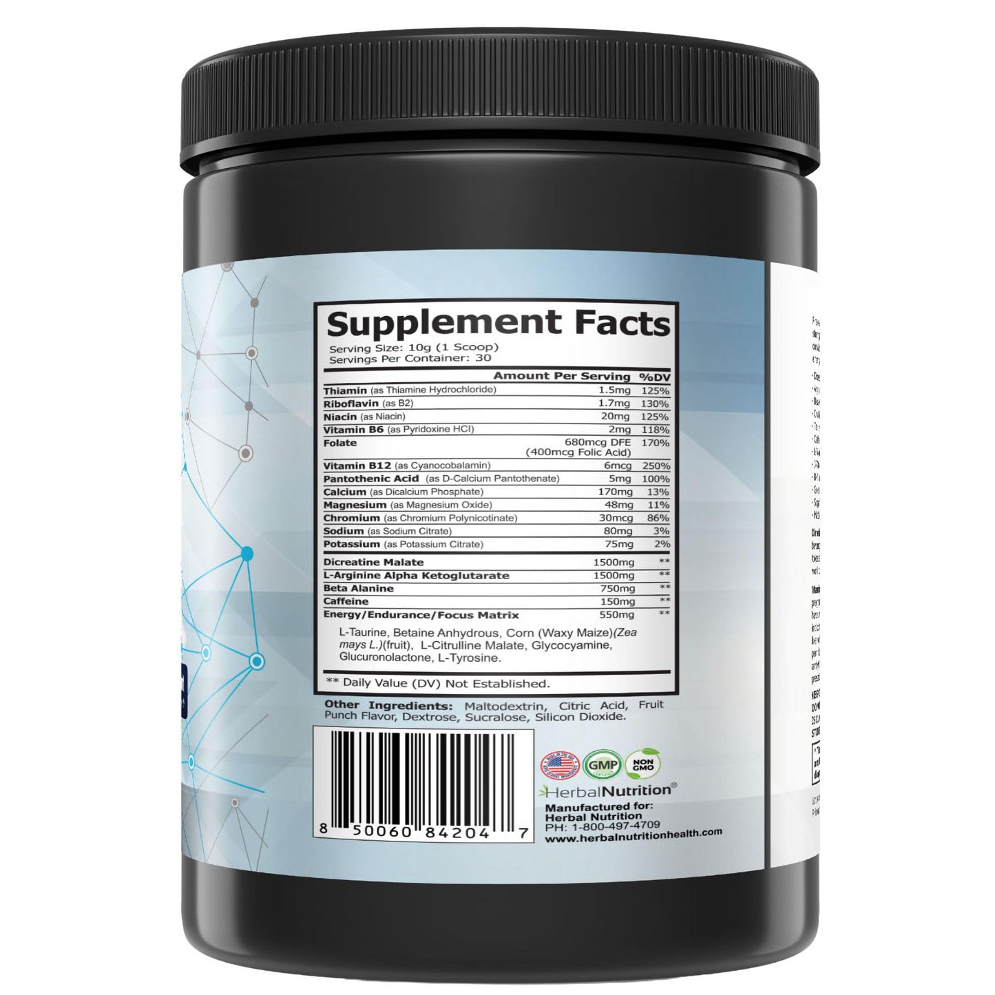 Herbal Nutrition Nitrosurge Pro Pre-Workout Powder with Creatine 10.58 oz