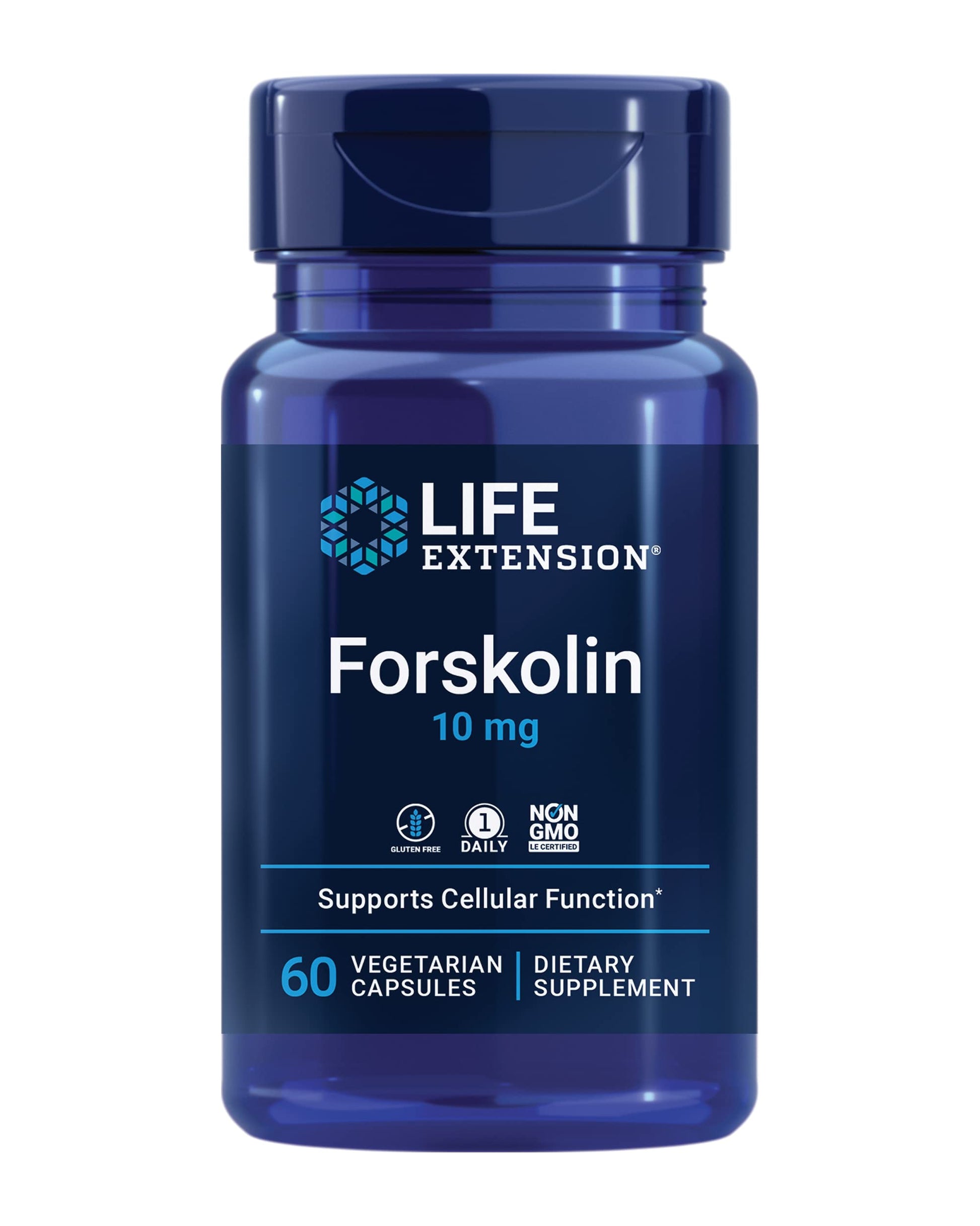 Life Extension Forskolin (Coleus forskohlii) Cellular Energy Health Support Supplement, 10 mg, standardized Extract, 60 Capsules