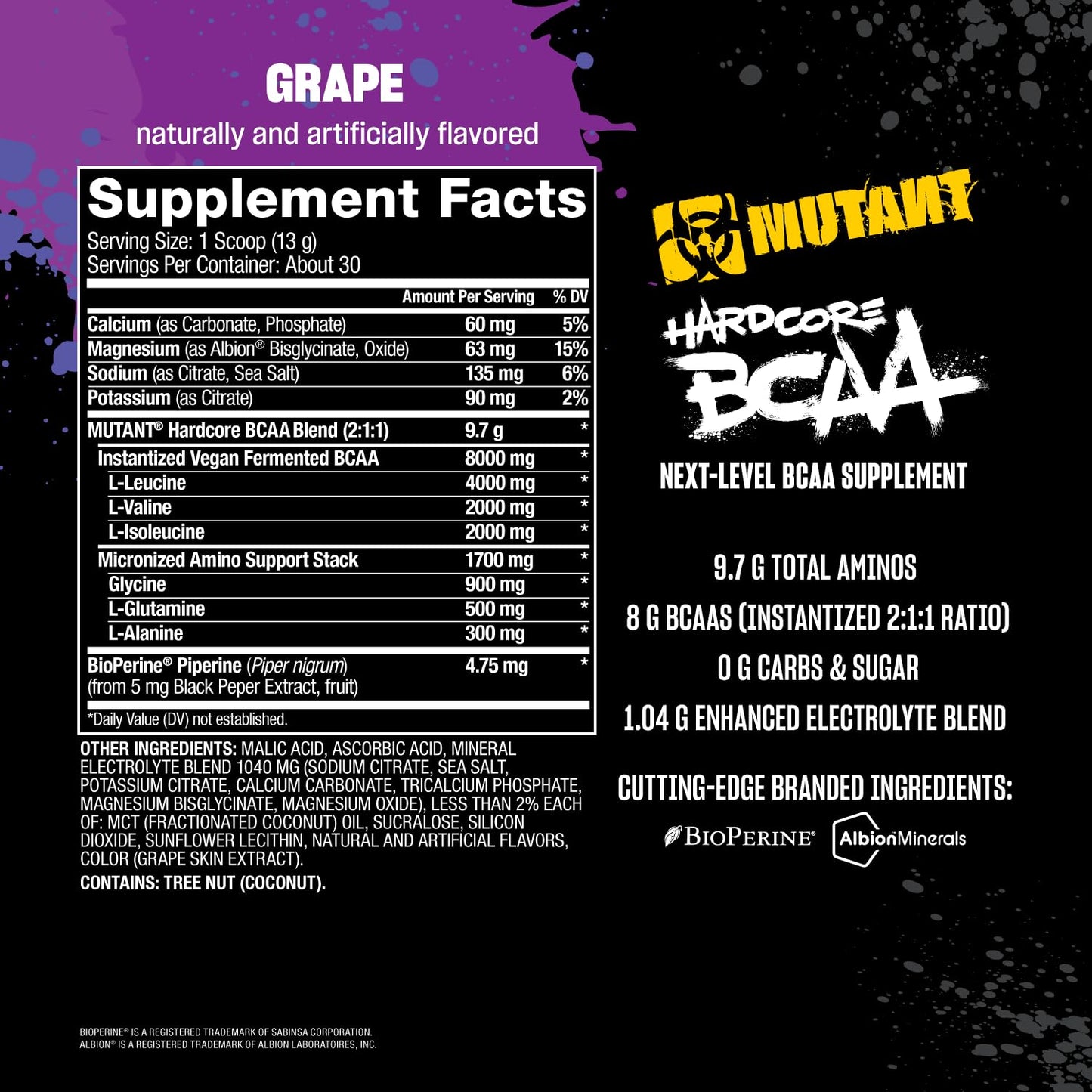 Mutant Hardcore BCAA Powder 13.8 Oz