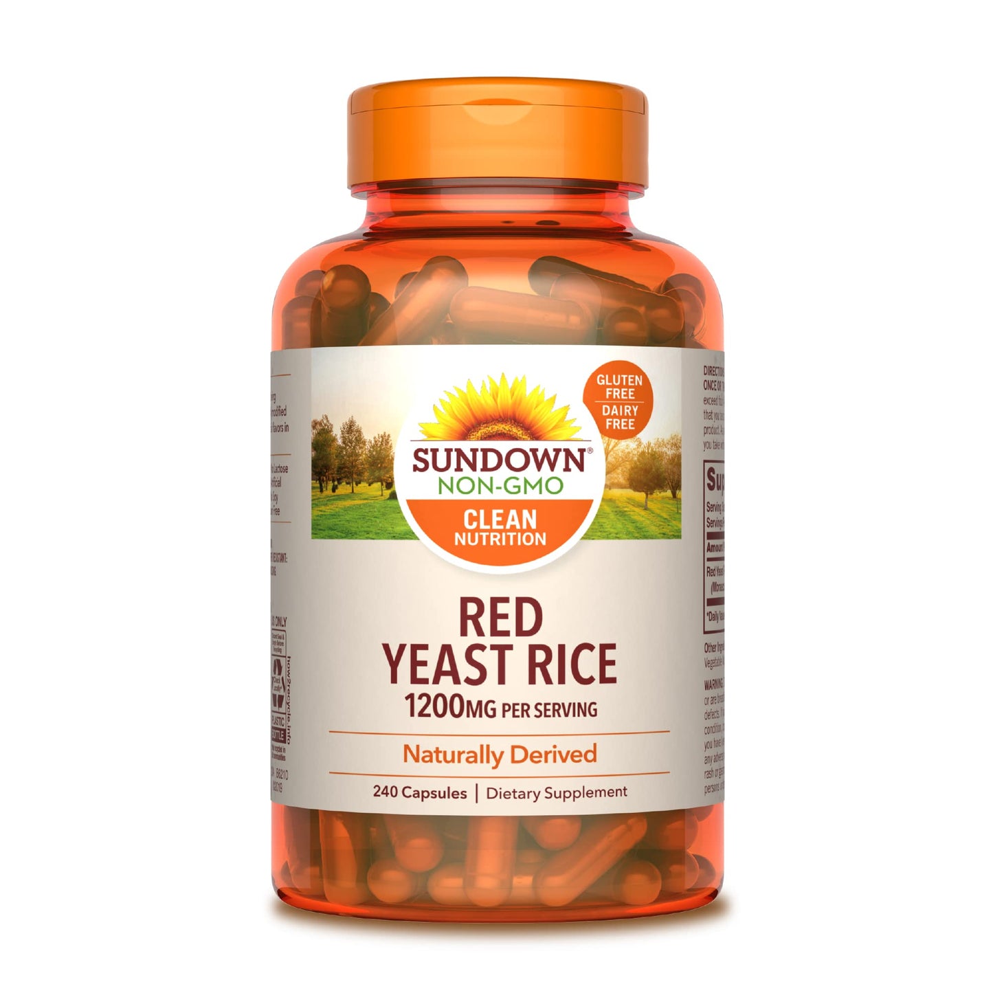 Sundown Red Yeast Rice 1200 mg Capsules, 240 Count