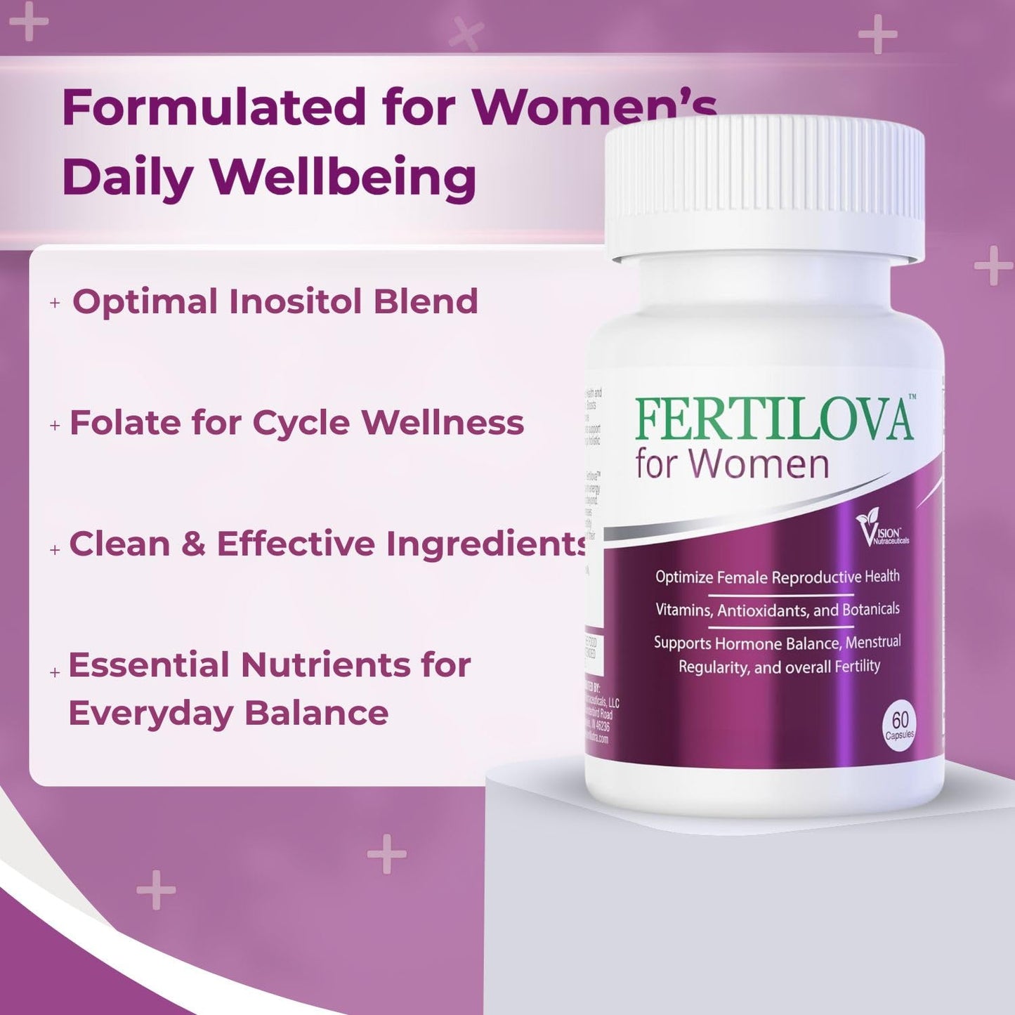 Vision Nutraceuticals Fertility Support Supplement for Women Capsules 60 Count