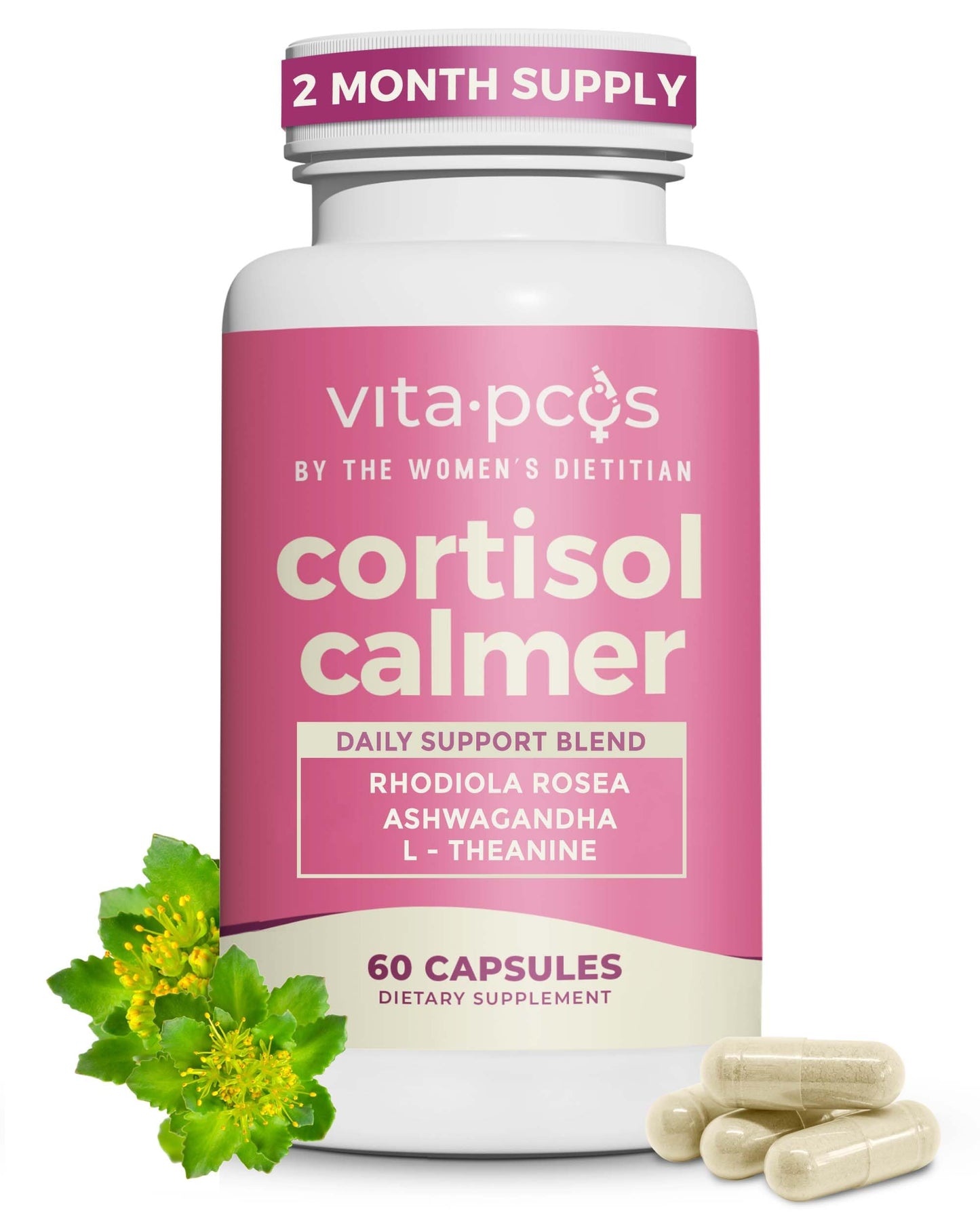VITA-PCOS Cortisol Supplement for Women, 60 Capsules