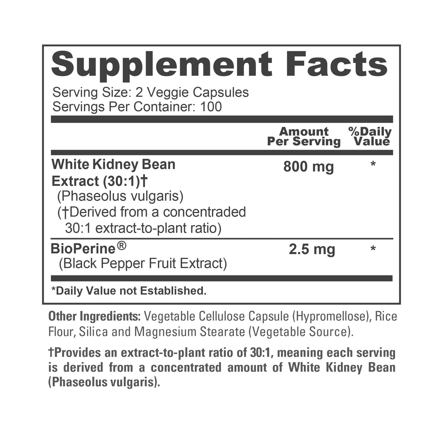 NusaPure White Kidney Beans 800 mg, 200 Capsules