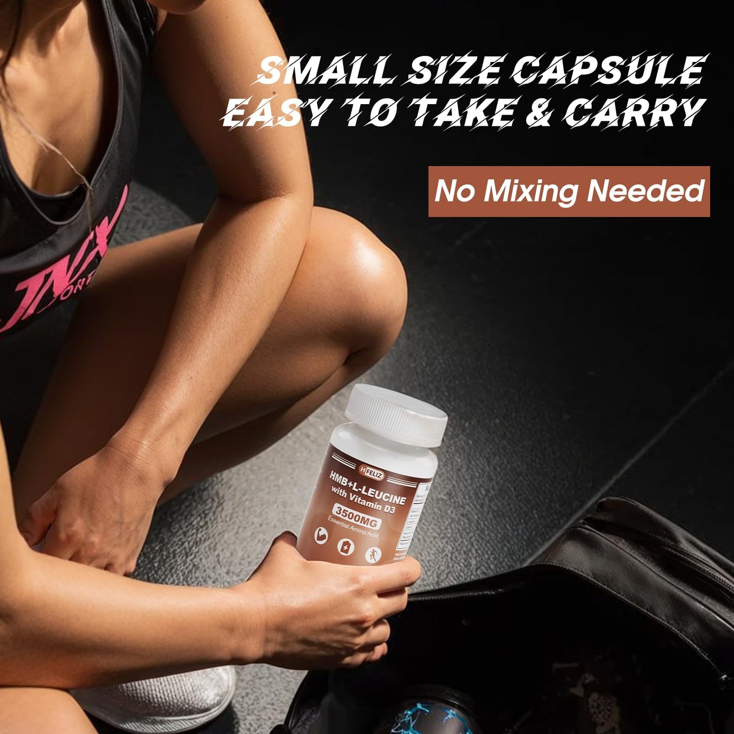 HFELIZ HMB and Leucine Supplement Capsules, 90 Count