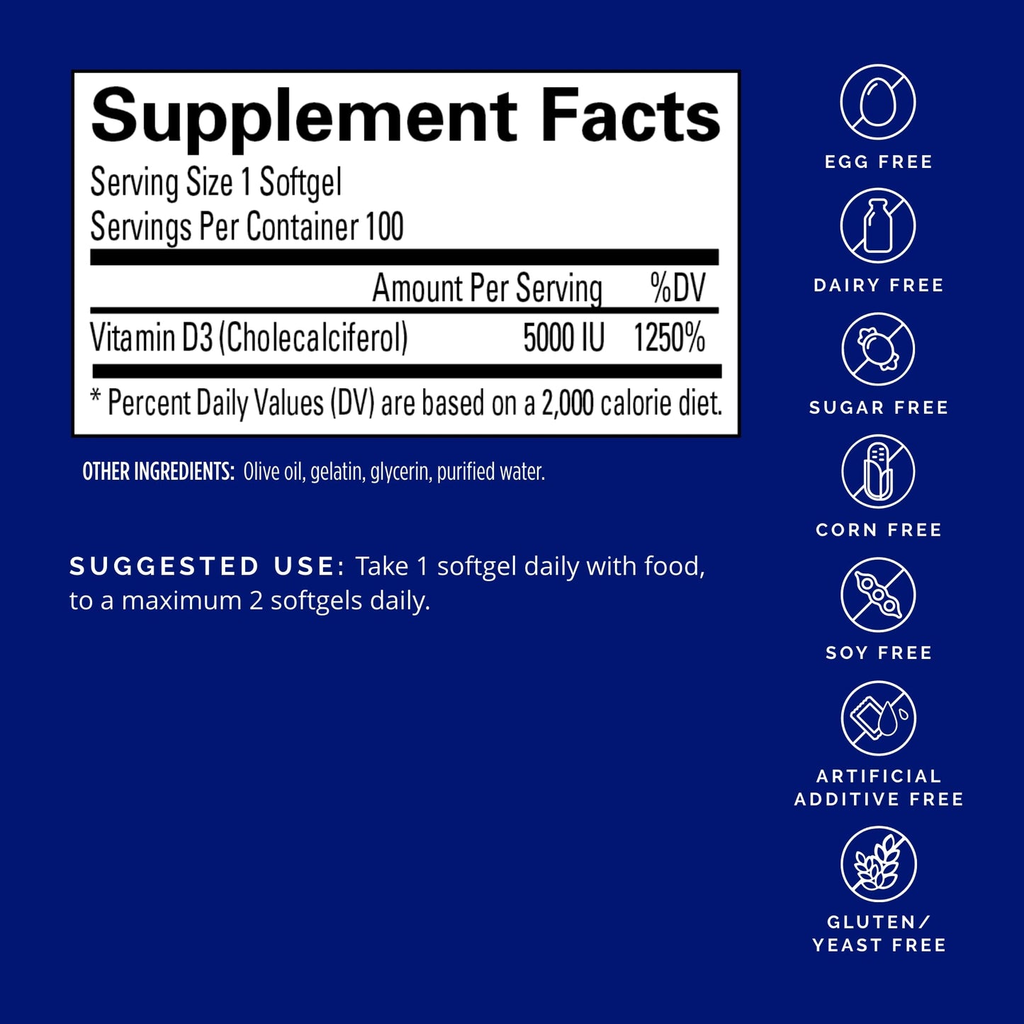 BRAINMD Dr Amen Vitamin D3 5000 Softgels 100