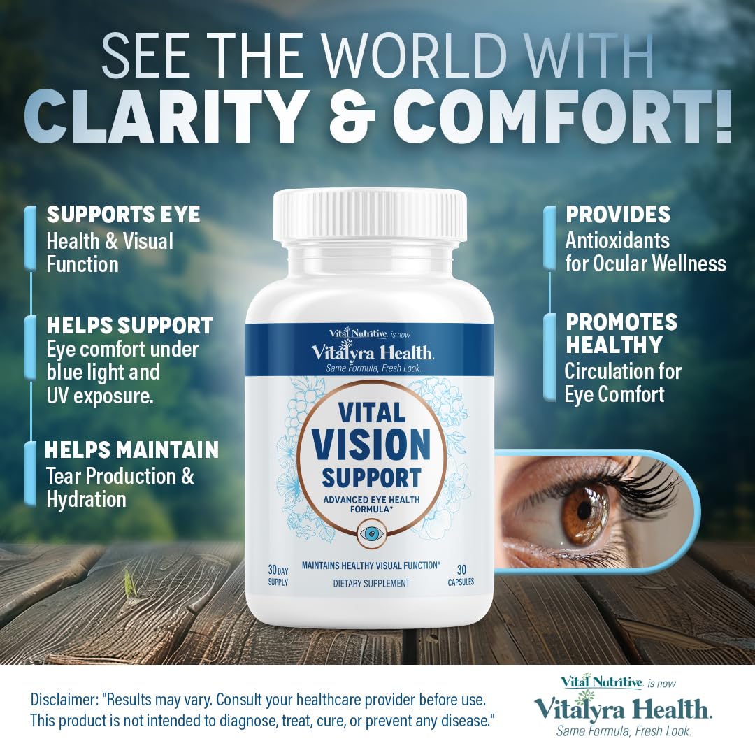 VITAL NUTRITIVE Eye Health Vitamins Lutein, Beta Carotene Vision Supplement Capsules, 30 Capsules