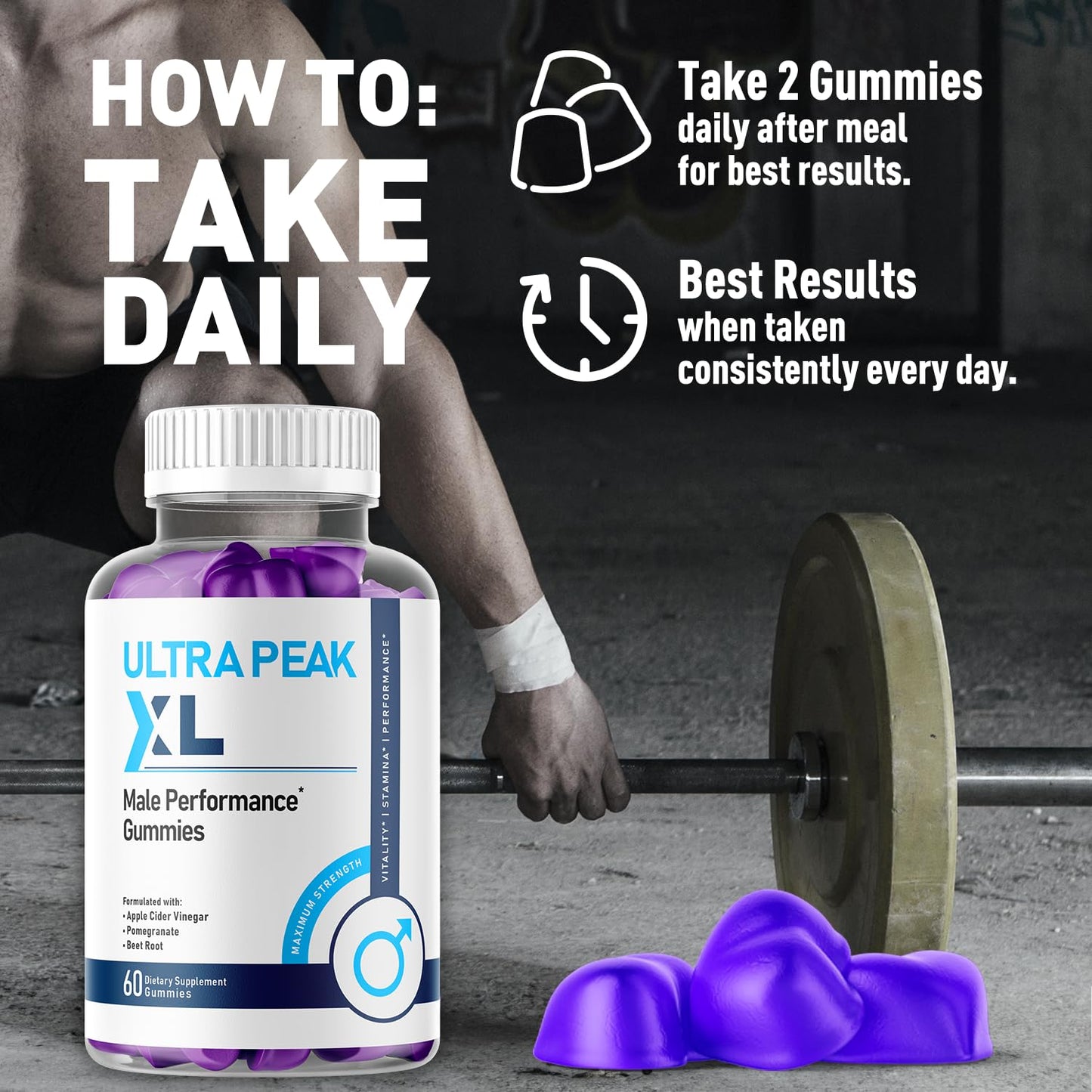 Flex University Ultra Peak XL Gummies for Men, 120 Gummies