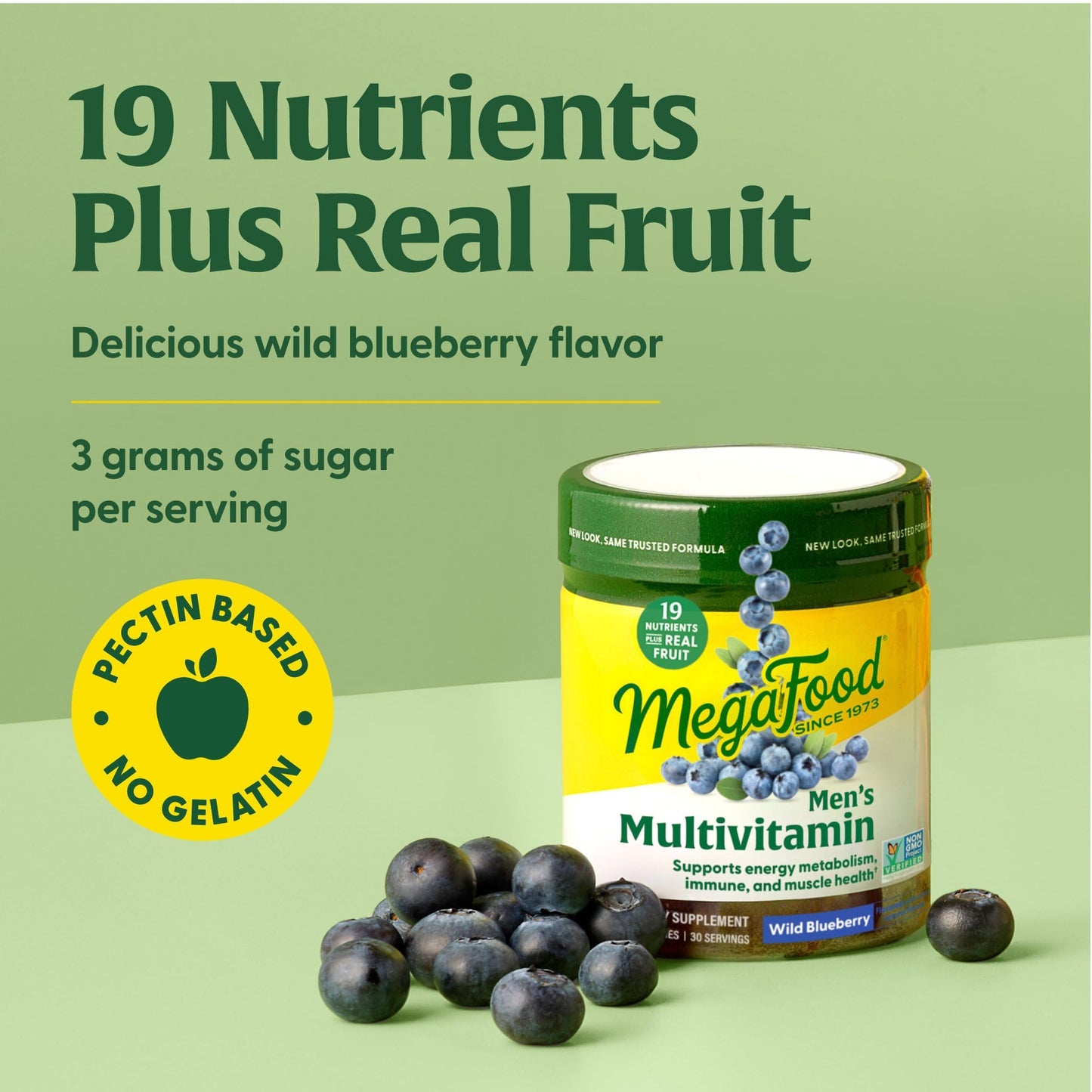 MegaFood Multivitamin Mens Wild Blueberry Gummy, 60 Count