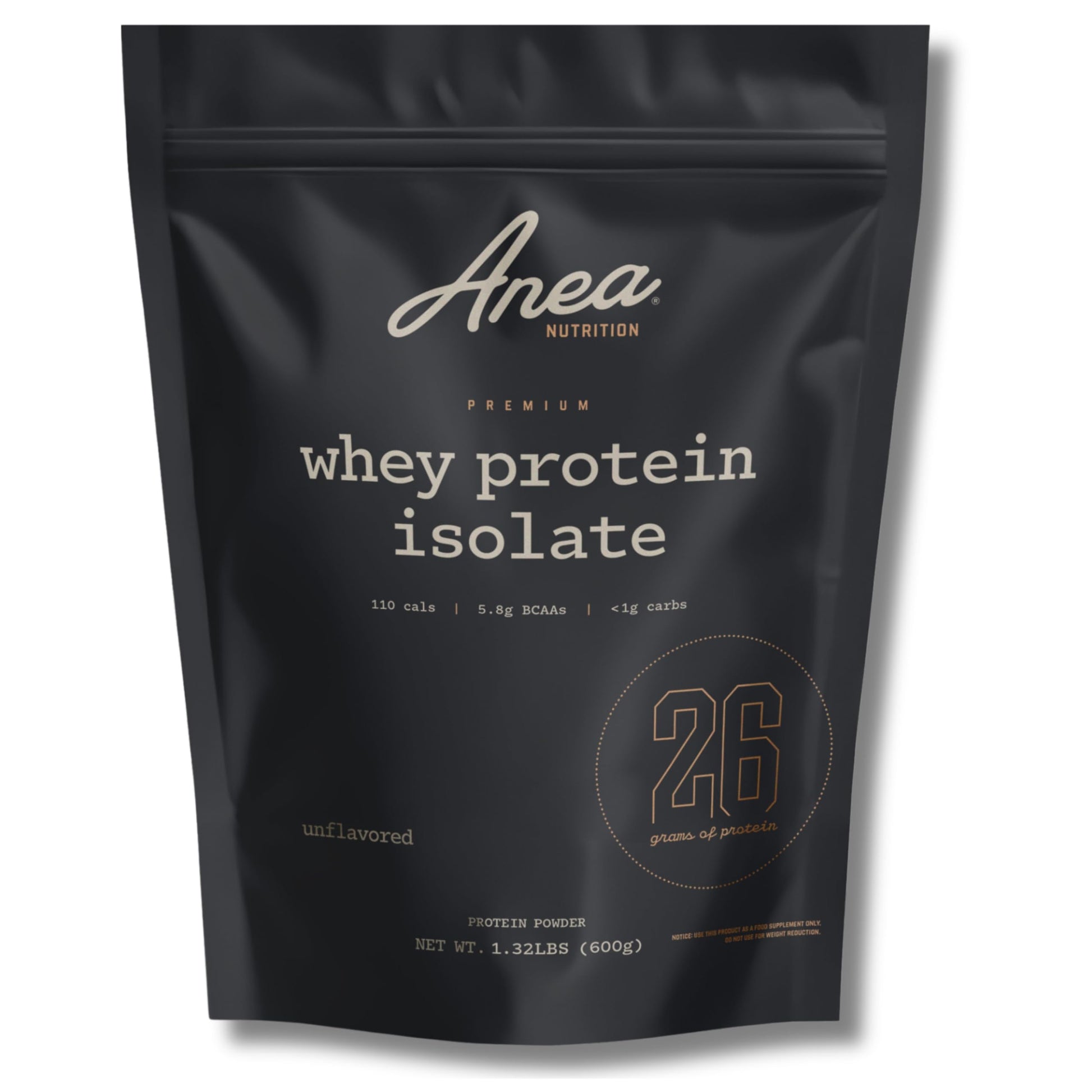 Anea Nutrition Whey Protein Isolate Powder - Unflavored, 1.32 Pound