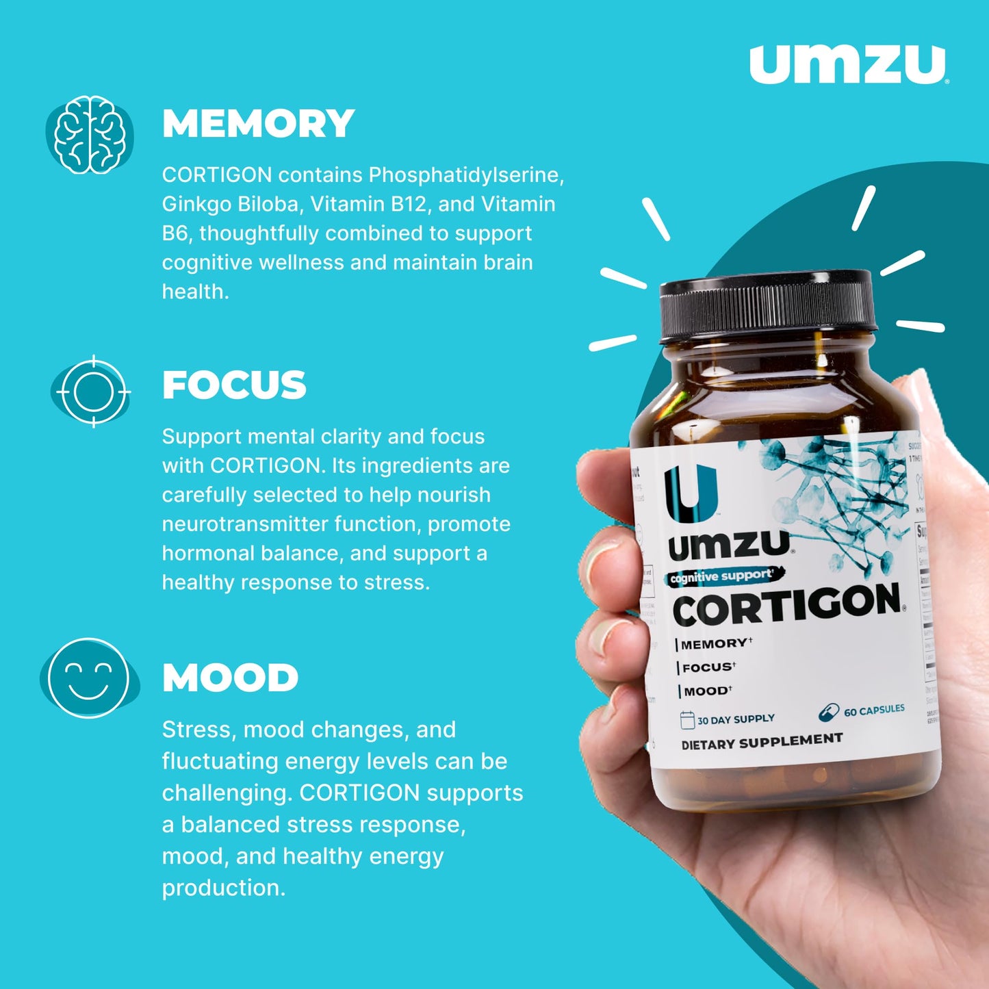 UMZU Cortigon Cortisol Support Supplement Capsule 30 Count