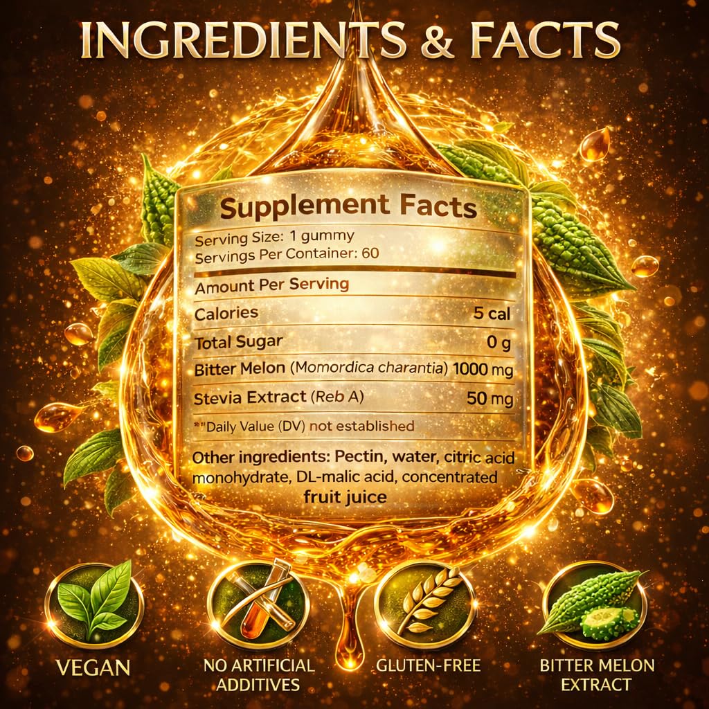 MYRELI Bitter Melon Supplement 1000mg Gummy 60