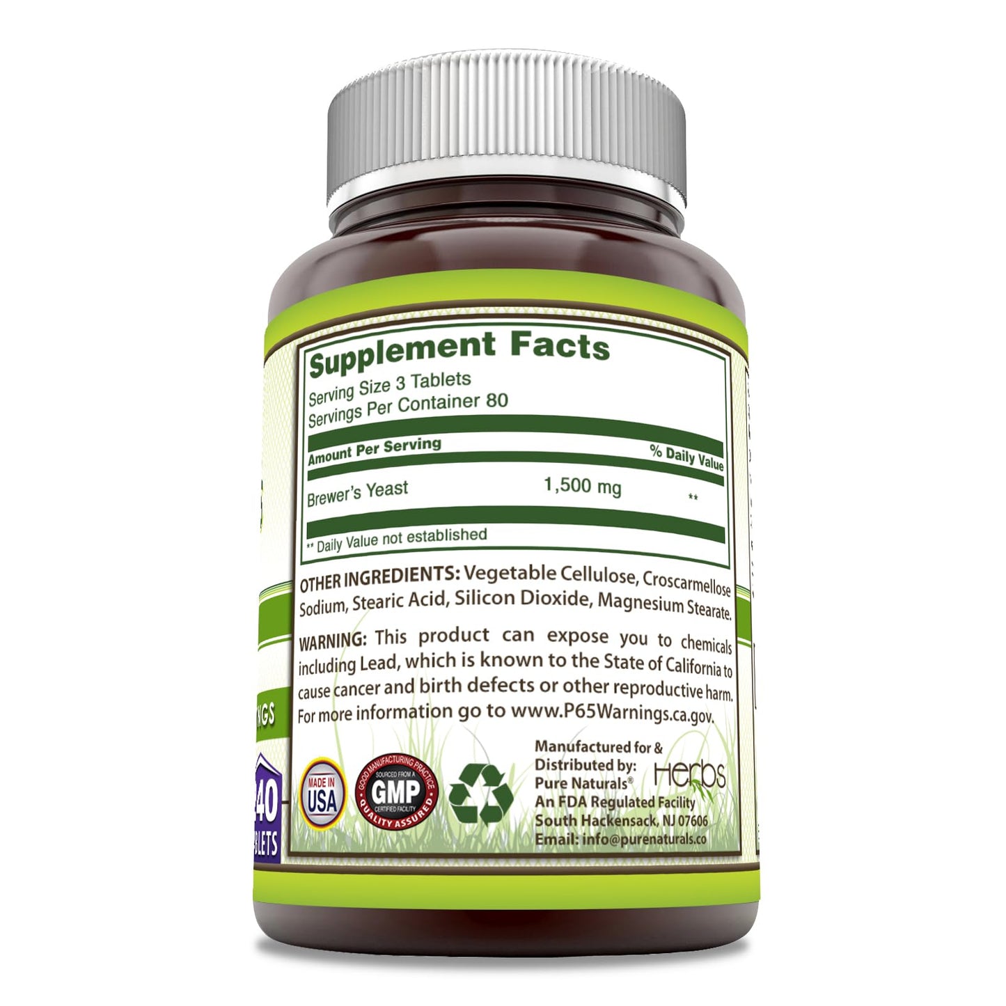 Pure Naturals Brewer's Yeast Supplement 240 Tablets