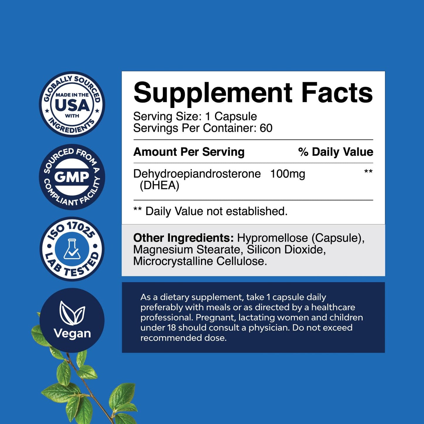 Natures Craft DHEA 100mg Capsule, 60 Count