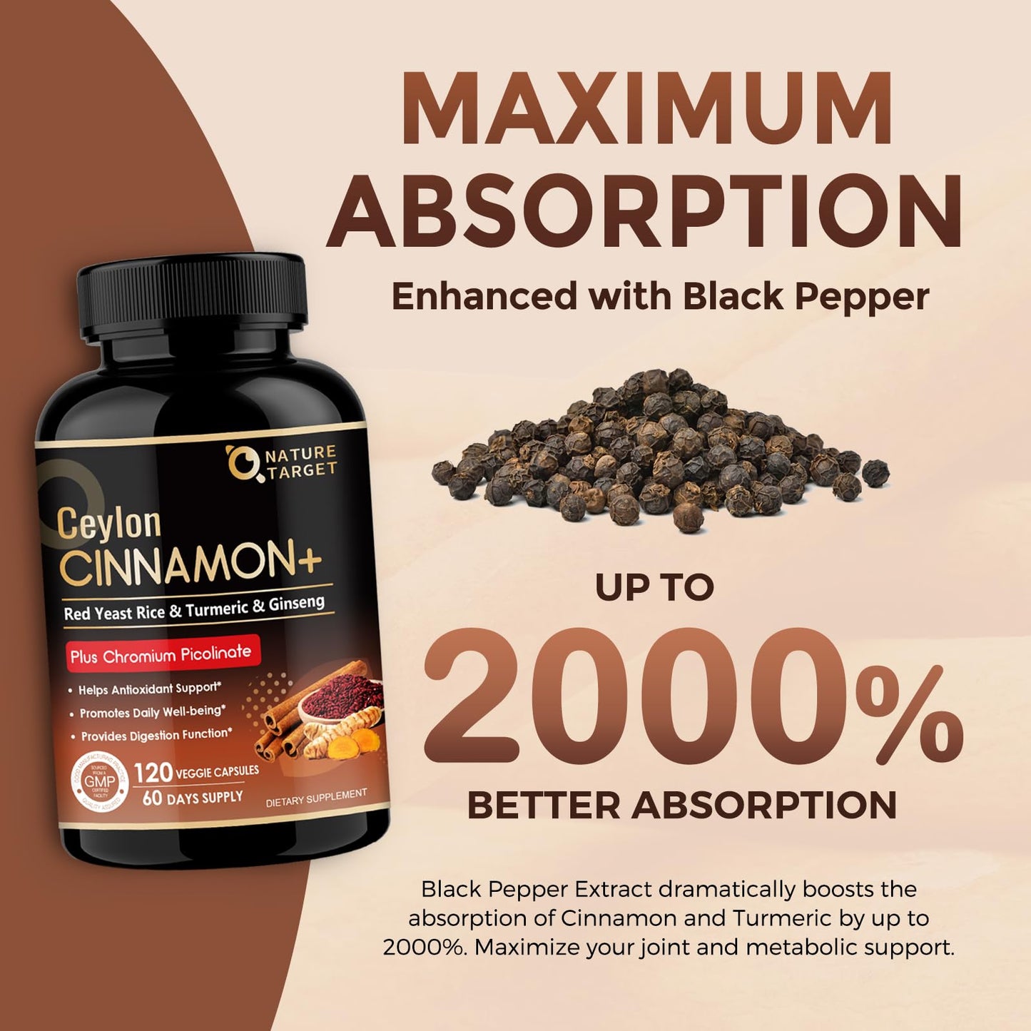 NATURE TARGET Ceylon Cinnamon Capsules 120 Capsules