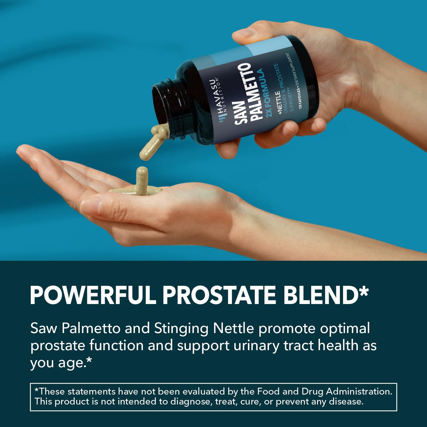 HAVASU NUTRITION Saw Palmetto and Nettle Root Extract Prostate Health Supplement Capsules 120