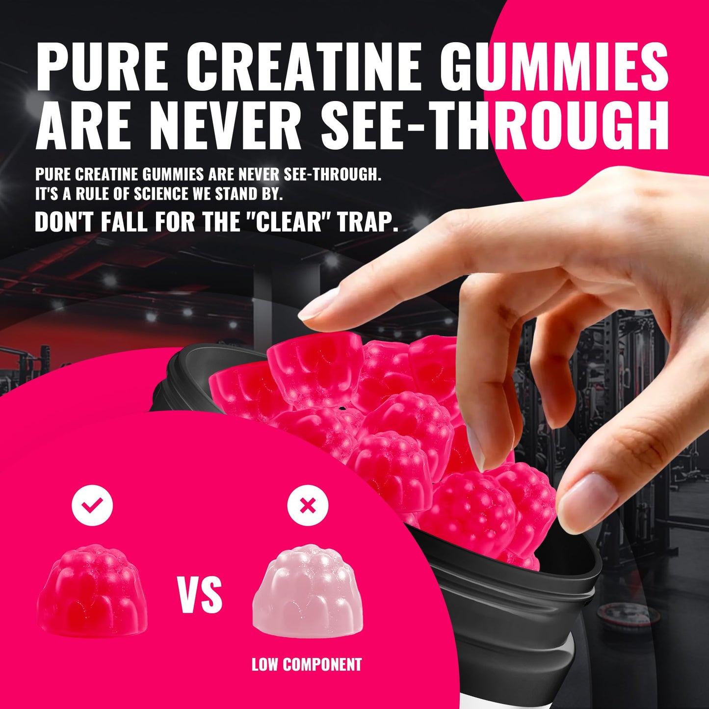 Natures Aid Creatine Monohydrate Gummies 135 Count