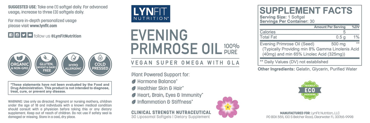 LynFit Nutrition Vegan Evening Primrose Oil Softgels 1 Count