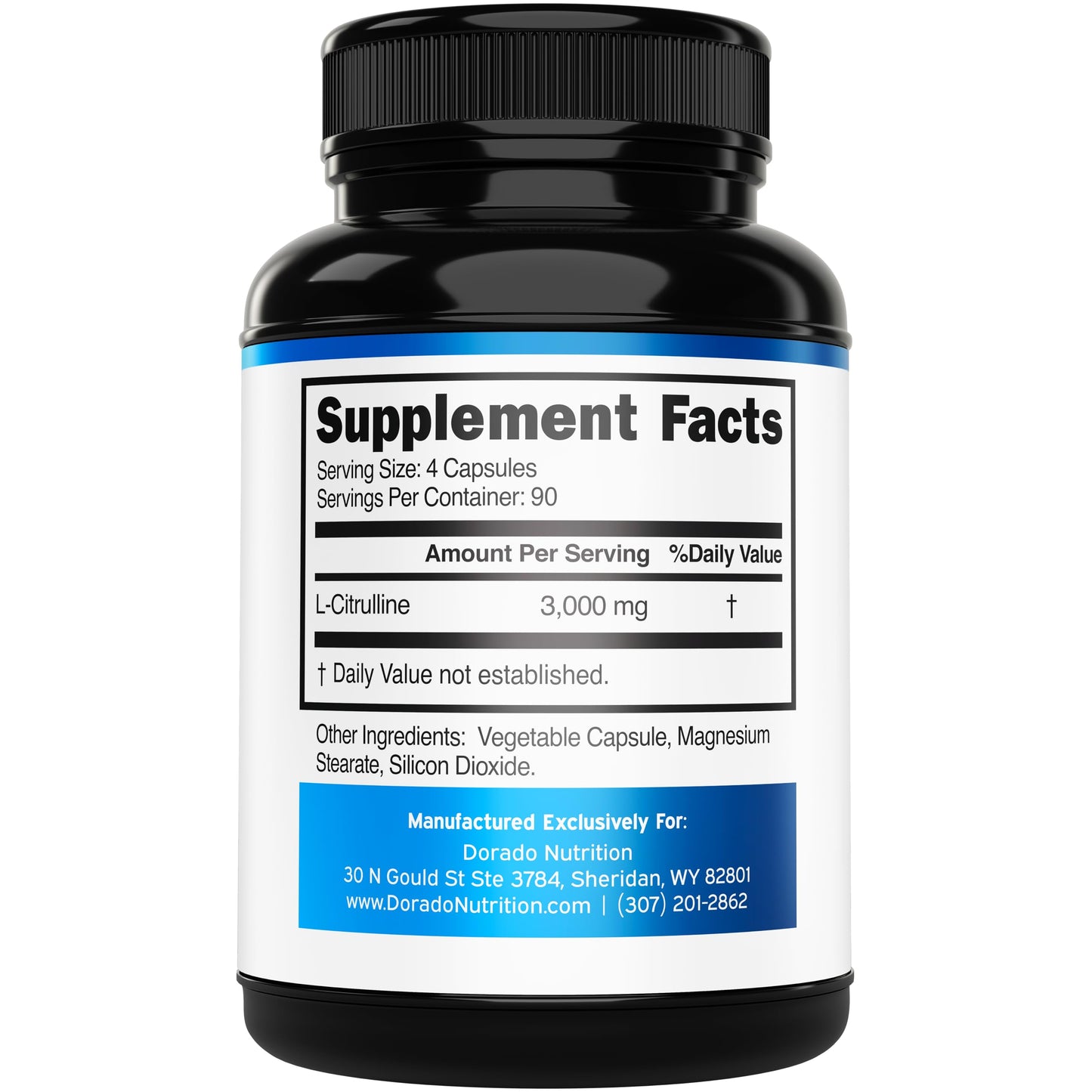 DORADO NUTRITION L-Citrulline 3000mg Supplement Capsules 360 Capsules