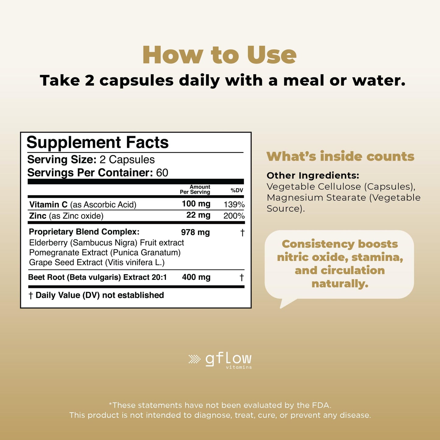 gflow vitamins Beet Root Capsule 120 Count