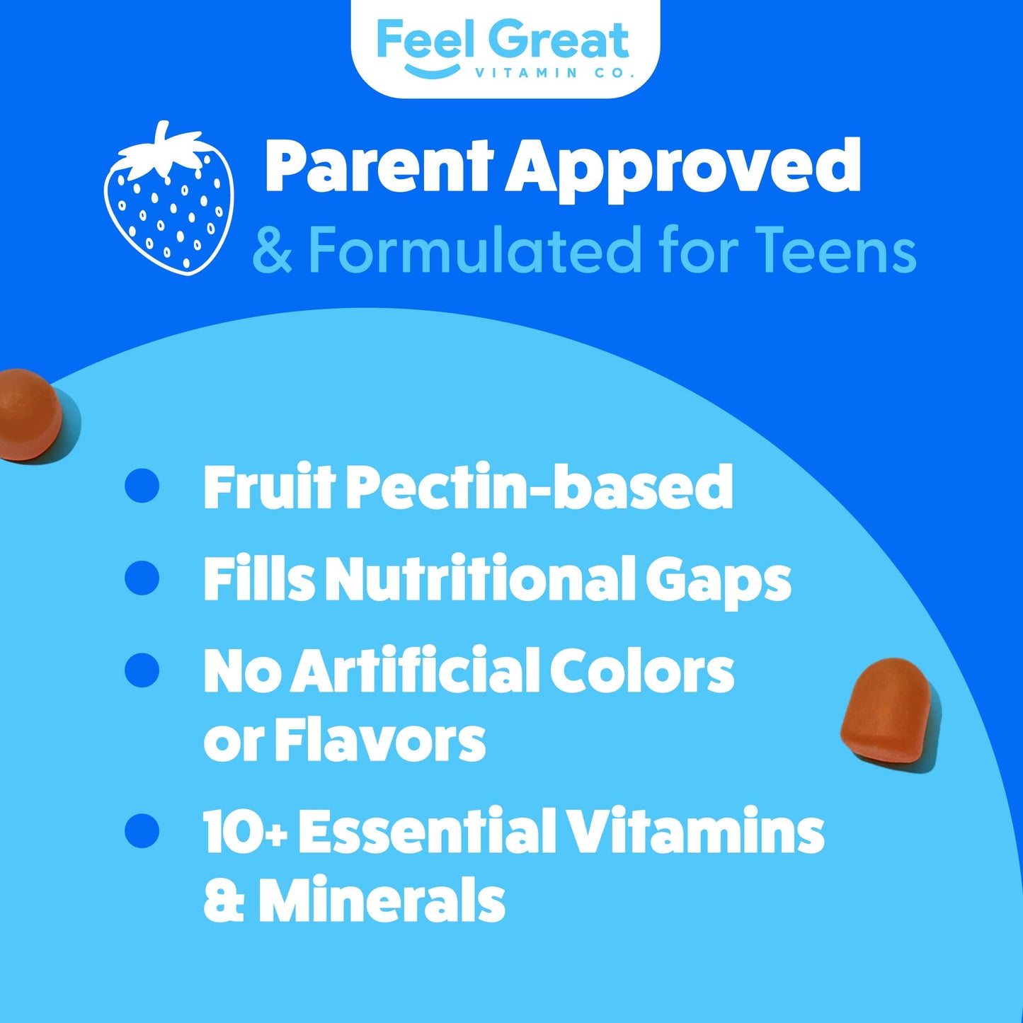 The Feel Great Vitamin Company Teen Vitamins Multivitamin Gummies, 60 Count