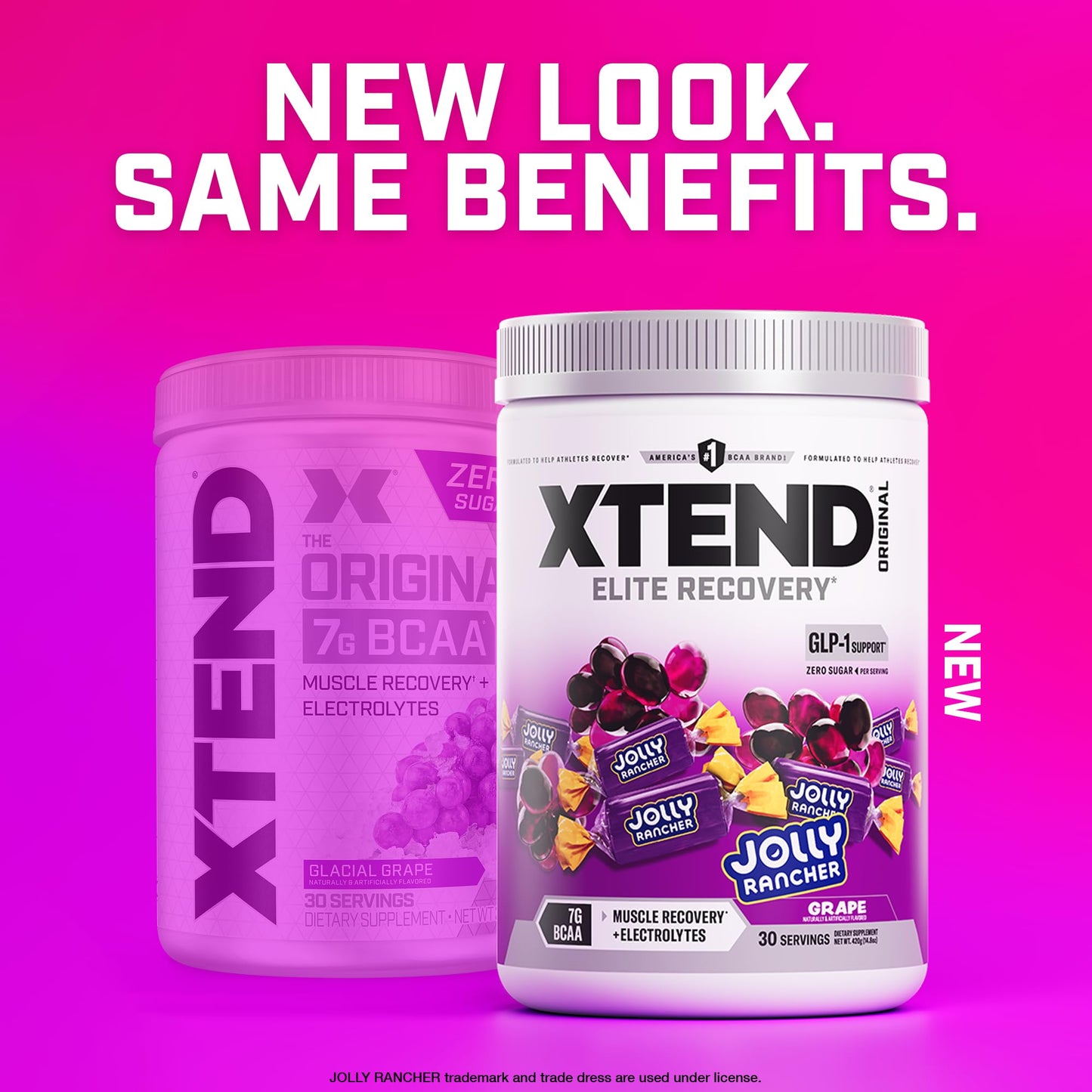 Xtend Original BCAA Powder with Zero Sugar, 14.8 oz, Grape