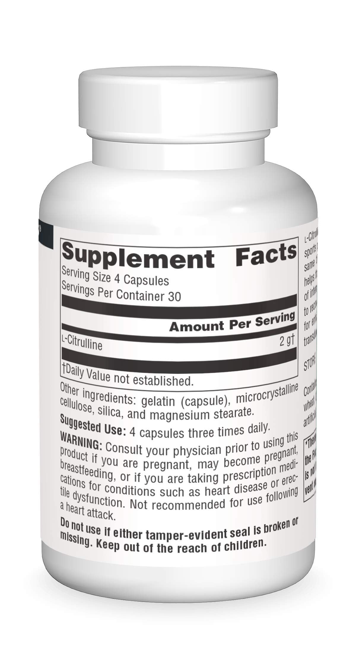 Source Naturals L-Citrulline 500 mg Capsules 120 Count