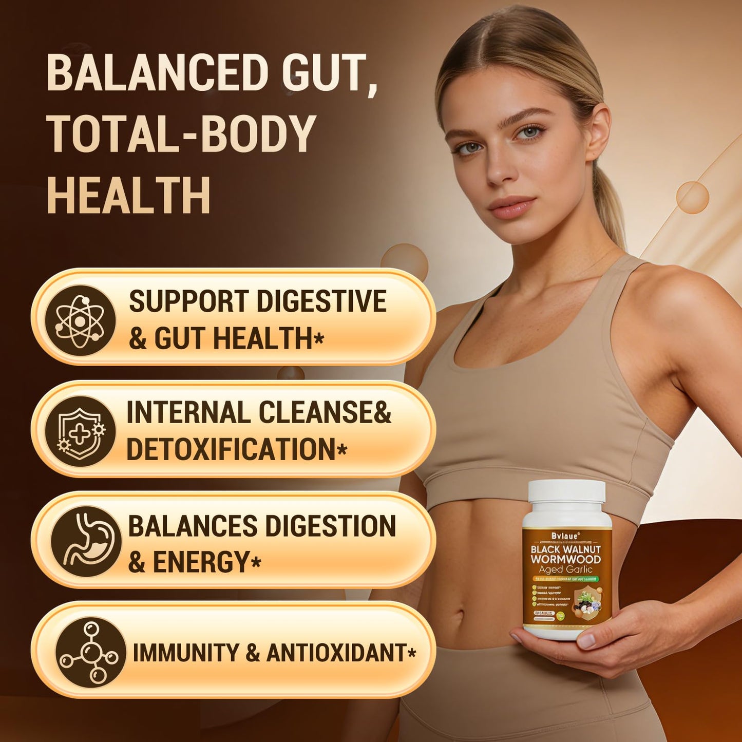 Bvlaue Wormwood Black Walnut Cleanse for Humans Plus+ Gut Cleanse/Detox & Digestive Health with Pumpkin Seed Oil, Old Garlic, Clove 10X Liposomal 98% Absorption Capsules 90 Count