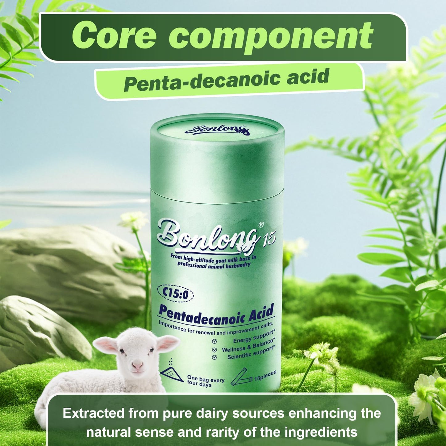BONLONG Pentadecanoic Acid C15:0 Supplement Powder, 15 Count
